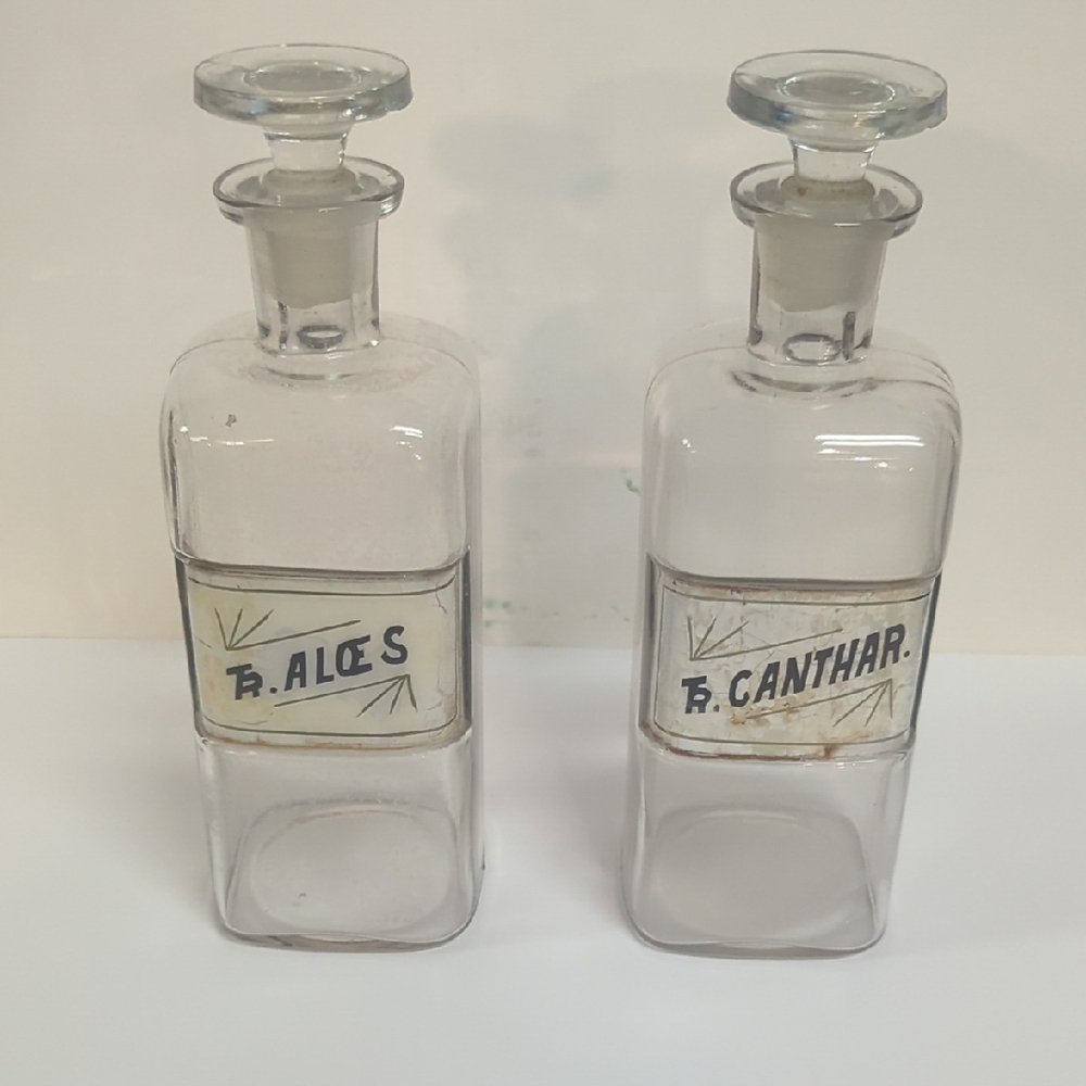 Vintage Apothecary Glass Bottles